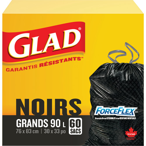 90L Garbage Bags, Regular, 30" W x 33" L, Black PB Rental Co. Ltd.