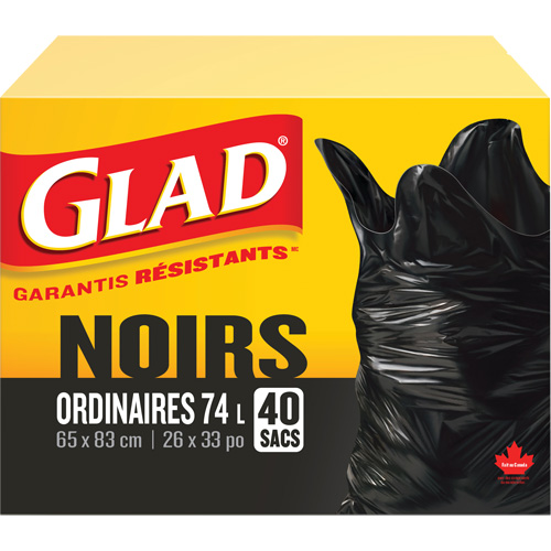 Sacs &agrave; ordures 74 L, R&eacute;gulier, 26" la x 33" lo, Noir PB Rental Co. Ltd.