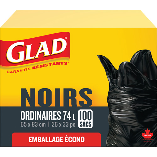 Sacs &agrave; ordures 74 L, R&eacute;gulier, 26" la x 33" lo, Noir PB Rental Co. Ltd.