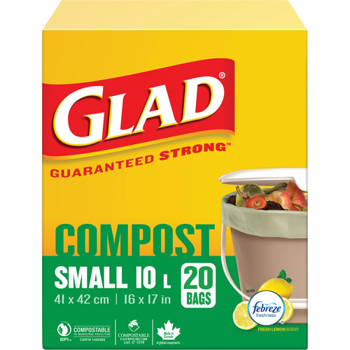 Petits sacs de compostage, R&eacute;gulier, 17" lo x 16" la, Brun, Capacit&eacute; de 10 L (3 gal.) PB Rental Co. Ltd.