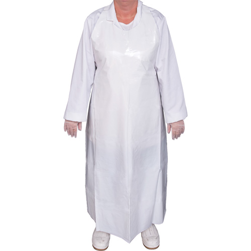 Tablier Top Dog de 8 mil, Polyur&eacute;thane, 45" lo x Blanc PB Rental Co. Ltd.