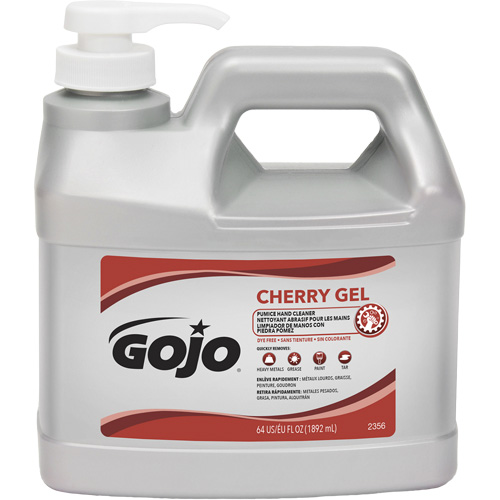 Hand Cleaner, Gel/Pumice, 1.89 L, Pump Bottle, Cherry PB Rental Co. Ltd.