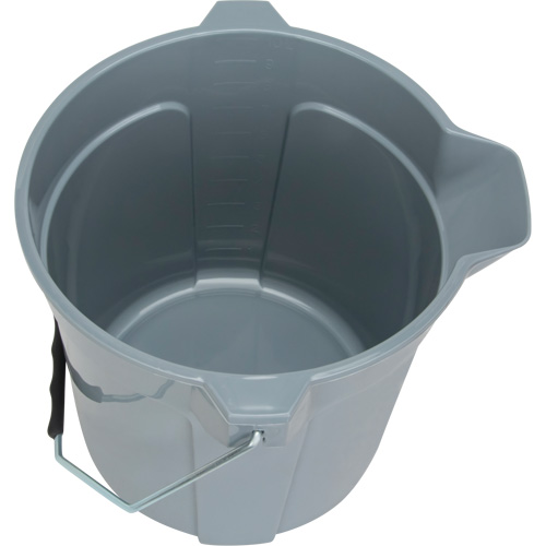 Seau rond avec bec verseur, Capacit&eacute; de 2,64 gal. US (10,57 pintes), Gris PB Rental Co. Ltd.