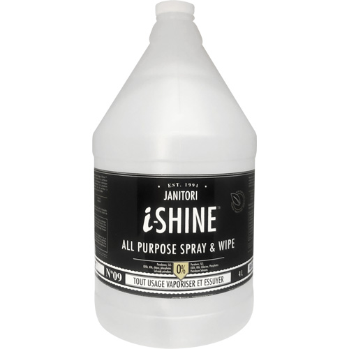 Nettoyant polyvalent &agrave; vaporiser et essuyer Janitori i-Shine, 4 L, Cruche PB Rental Co. Ltd.