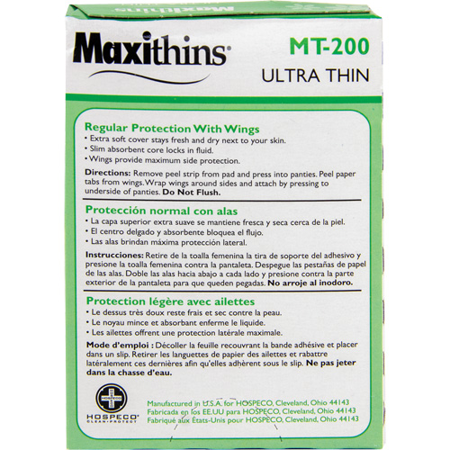 Serviettes Maxi Maxithins ultra minces avec ailes PB Rental Co. Ltd.