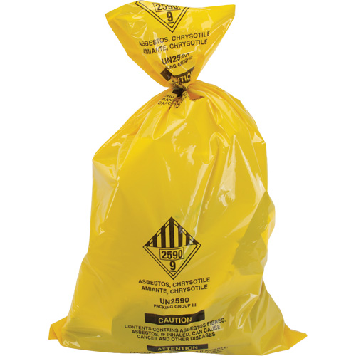 Doublures pour d&eacute;chets dangereux, Amiante, 40" lo x 26" la, 3 mils PB Rental Co. Ltd.