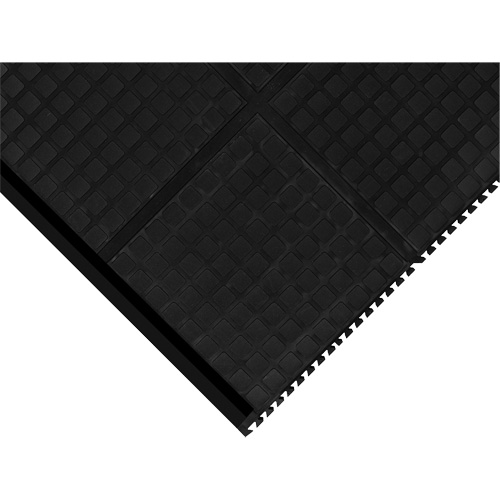 Hog Heaven&reg; Modular Tile 18"  - Corner, Corrugated, 3-1/3' x 3-1/3' x 3/4", Black, Nitrile PB Rental Co. Ltd.