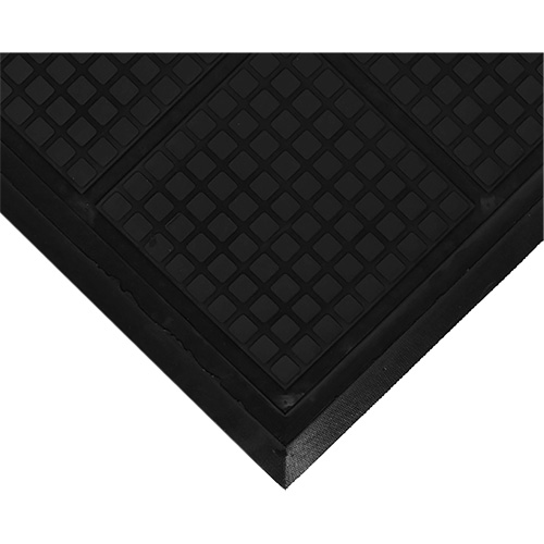 Hog Heaven&reg; Workstation Mat, Corrugated, 3-3/5' x 3-3/5' x 3/4", Black, Nitrile PB Rental Co. Ltd.