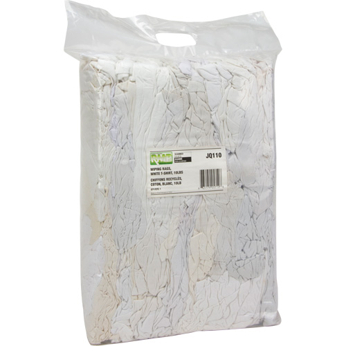 Recycled Material Wiping Rags, Cotton, White, 10 lbs. PB Rental Co. Ltd.