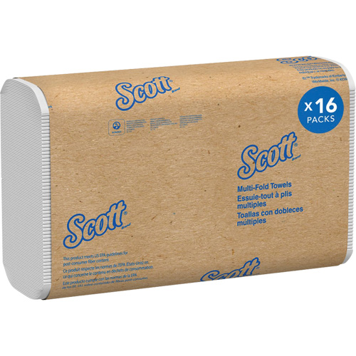 Scott&reg; 100% Recycled Fiber Multifold Paper Towels, 1 Ply, 9-2/5" L x 9-1/5" W, 250 /Pack PB Rental Co. Ltd.