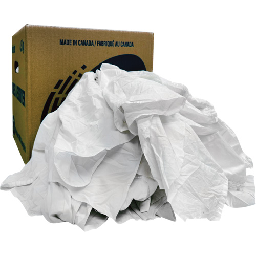 Recycled Wiping Rags, Cotton, White, 10 lbs. PB Rental Co. Ltd.