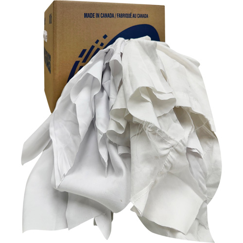 Chiffons recycl&eacute;s, Coton, Blanc, 10 lb PB Rental Co. Ltd.