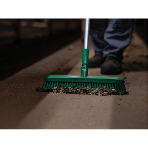 Push Broom Head, Fine/Stiff Bristles, 16-1/2", Polyester/Polypropylene, Green PB Rental Co. Ltd.