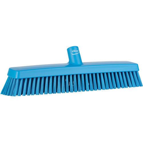 Push Broom Head, Fine/Stiff Bristles, 16-1/2", Polyester/Polypropylene, Blue PB Rental Co. Ltd.