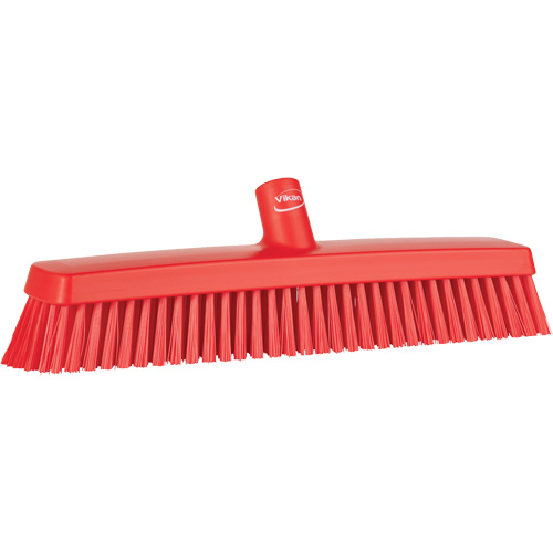 Push Broom Head, Fine/Stiff Bristles, 16-1/2", Polyester/Polypropylene, Red PB Rental Co. Ltd.