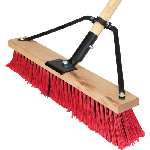 Push Broom with Braced Handle, 18", Medium, PVC Bristles PB Rental Co. Ltd.