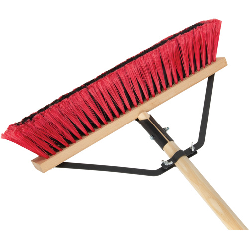 Push Broom with Braced Handle, 18", Medium, PVC Bristles PB Rental Co. Ltd.