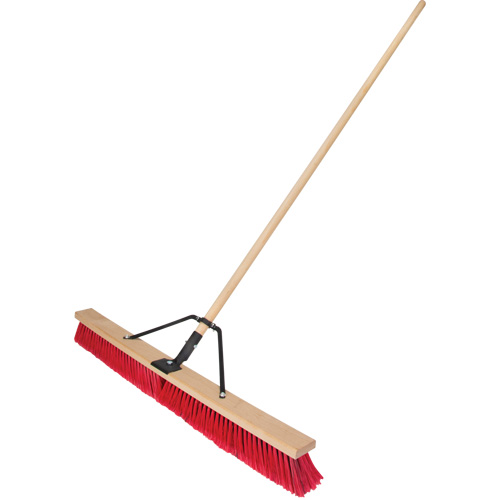 Push Broom with Braced Handle, 36", Medium, PVC Bristles PB Rental Co. Ltd.