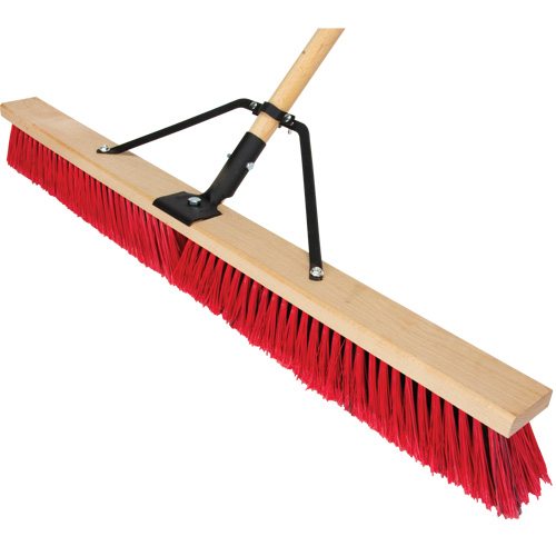 Push Broom with Braced Handle, 36", Medium, PVC Bristles PB Rental Co. Ltd.