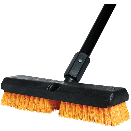 Cleaning Brush with Handle, 10" L, Polypropylene Bristles, Black/Red PB Rental Co. Ltd.