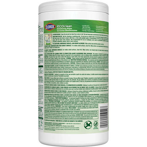 Lingettes d&eacute;sinfectantes EcoClean, 75 lingettes PB Rental Co. Ltd.
