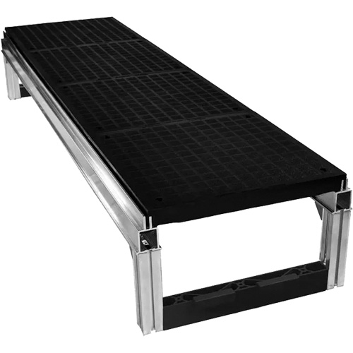 Trousse de plateforme de travail modulaire en aluminium lisse FOUNDATION, 18" la x 72" pr, Capacit&eacute; de 400 lb, Enti&egrave;rement soud&eacute; PB Rental Co. Ltd.