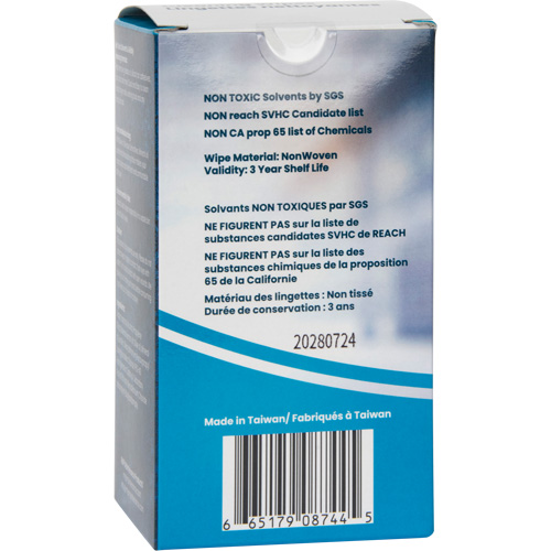 Lingettes nettoyantes emball&eacute;es individuellement, 12 lingettes, 8" x 9-1/2" PB Rental Co. Ltd.