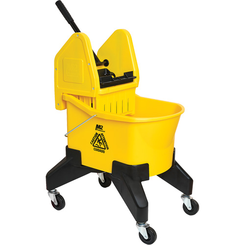 Seau & essoreuse pour vadrouille Grizzly, Pression lat&eacute;rale, 8 gal. US (32 pintes), Jaune PB Rental Co. Ltd.