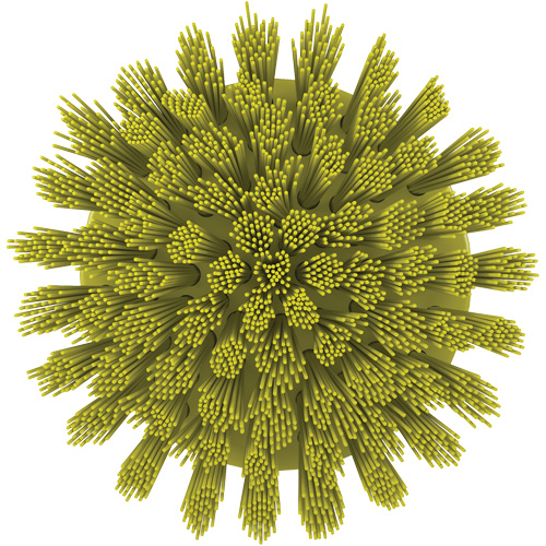 HyDrive Round Drill Brush, Extra Stiff Bristles, 3-1/10" Long, Yellow PB Rental Co. Ltd.