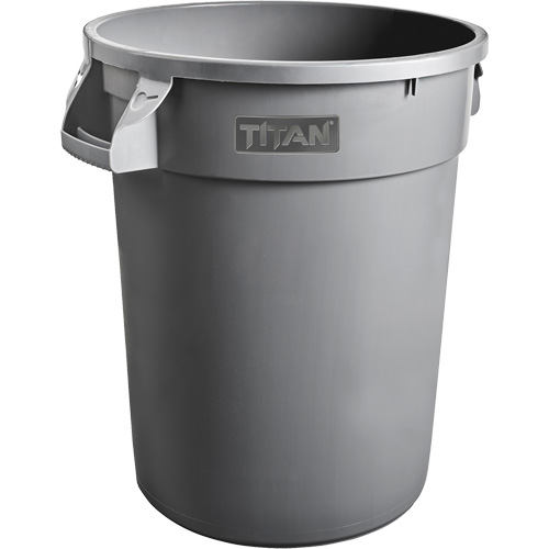 Contenant gris Titan pour d&eacute;chets, Plastique, 20 gal. US PB Rental Co. Ltd.