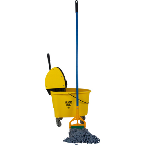 Professional Mop & Bucket Kit with 16 oz. Wide-Band Mop Head, Down Press, 8.75 US Gal.(35 Quart), Yellow PB Rental Co. Ltd.