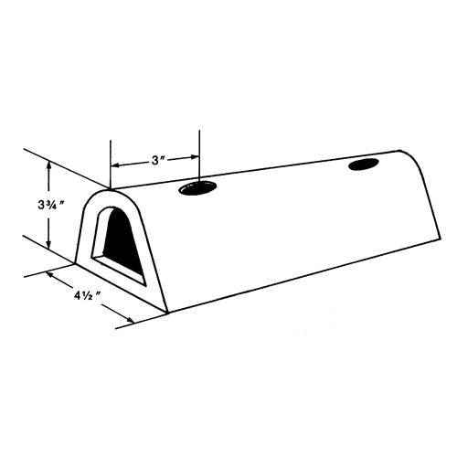 Extruded Rubber Dock Fenders, Rubber, 4-1/2" W x 12" L x 3-3/4" D PB Rental Co. Ltd.