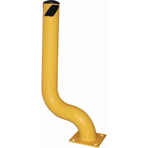 Offset Bollard, Steel, 48-1/8" H x 8" W, Yellow PB Rental Co. Ltd.