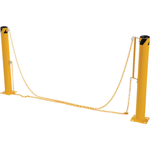 Dock Chain Barrier Bollard System, Steel, 42" H x 6-5/8" W, Yellow PB Rental Co. Ltd.