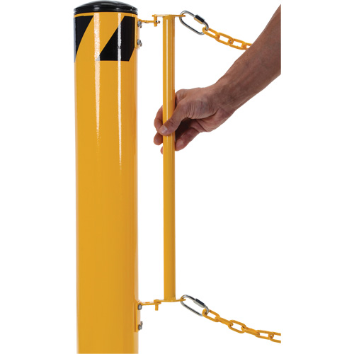 Dock Chain Barrier Bollard System, Steel, 42" H x 6-5/8" W, Yellow PB Rental Co. Ltd.