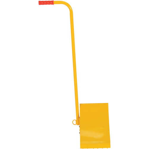 Cale de roue avec poign&eacute;e ergonomique, Acier, Jaune, 8" la x 10-3/4" p x 9-1/8" h PB Rental Co. Ltd.