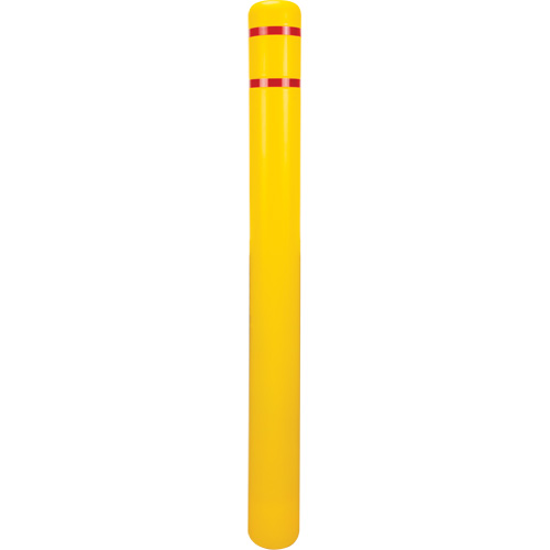 Capuchon en poly&eacute;thyl&egrave;ne pour borne de protection, 4-1/2" dia. x 52" l, Rouge/Jaune PB Rental Co. Ltd.