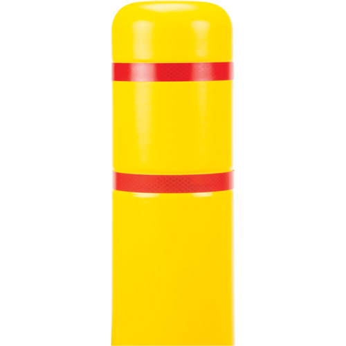 Capuchon en poly&eacute;thyl&egrave;ne pour borne de protection, 4-1/2" dia. x 52" l, Rouge/Jaune PB Rental Co. Ltd.