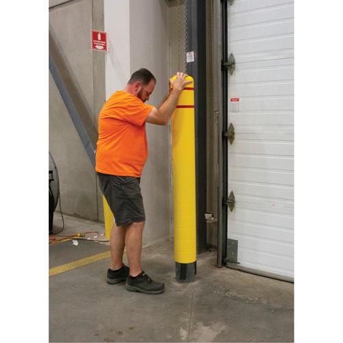 Polyethylene Bollard Cover, 6-5/8" Dia. x 52" L, Red/Yellow PB Rental Co. Ltd.