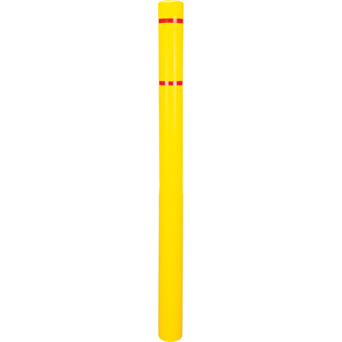 Capuchon en poly&eacute;thyl&egrave;ne pour borne de protection, 4-1/2" dia. x 64" l, Rouge/Jaune PB Rental Co. Ltd.