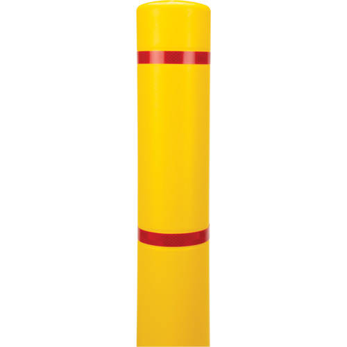 Capuchon en poly&eacute;thyl&egrave;ne pour borne de protection, 4-1/2" dia. x 64" l, Rouge/Jaune PB Rental Co. Ltd.