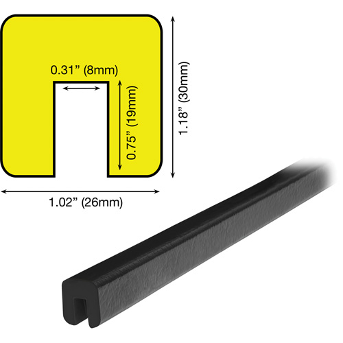 G Profile 5M Edge Protection Bumper Guard, 2' (0.6096 m) Long PB Rental Co. Ltd.