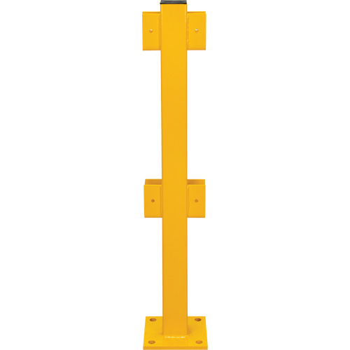 Poteau en ligne pour garde-corps l&eacute;gers, Acier, 42" h, Jaune s&eacute;curit&eacute; OSHA PB Rental Co. Ltd.