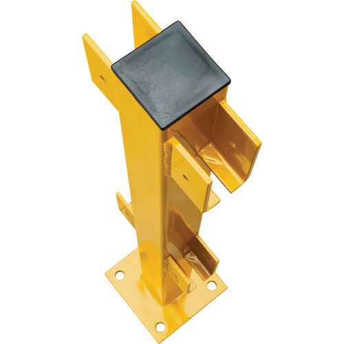 Poteau en ligne pour garde-corps l&eacute;gers, Acier, 42" h, Jaune s&eacute;curit&eacute; OSHA PB Rental Co. Ltd.