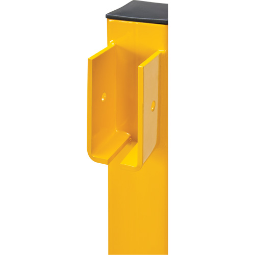 Poteau en ligne pour garde-corps l&eacute;gers, Acier, 42" h, Jaune s&eacute;curit&eacute; OSHA PB Rental Co. Ltd.