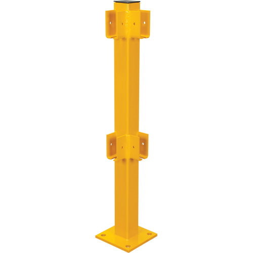 Corner Post for Light-Duty Guard Rails, Steel, 42" H, Safety Yellow PB Rental Co. Ltd.