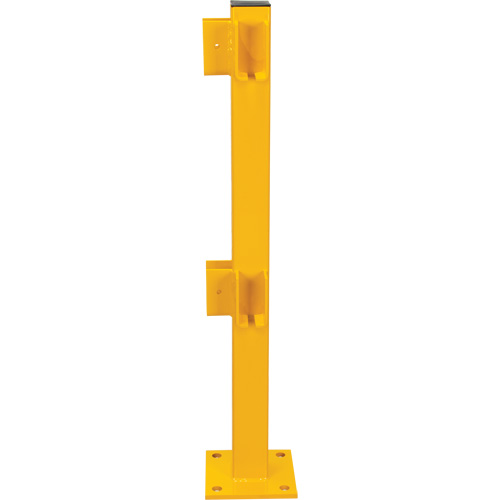 Corner Post for Light-Duty Guard Rails, Steel, 42" H, Safety Yellow PB Rental Co. Ltd.