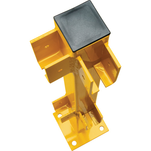Corner Post for Light-Duty Guard Rails, Steel, 42" H, Safety Yellow PB Rental Co. Ltd.