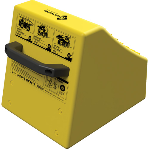 Checkers Safety Heavy-Duty Ultra Class Mining Wheel Chock without Bracket, HDPE, Yellow, 14-1/2" W x 17-1/2" D x 16" H PB Rental Co. Ltd.