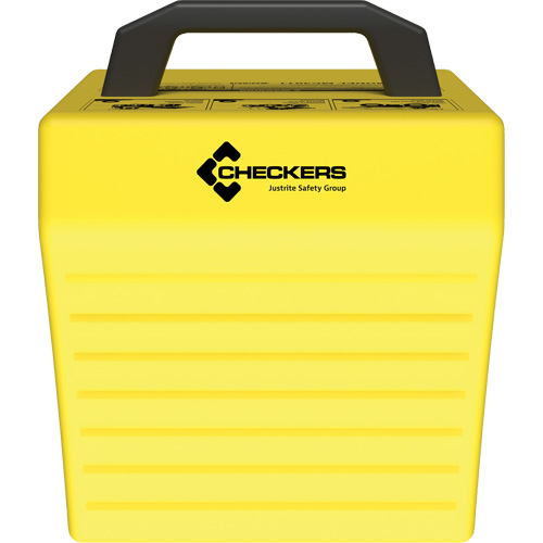 Checkers Safety Heavy-Duty Ultra Class Mining Wheel Chock without Bracket, HDPE, Yellow, 14-1/2" W x 17-1/2" D x 16" H PB Rental Co. Ltd.